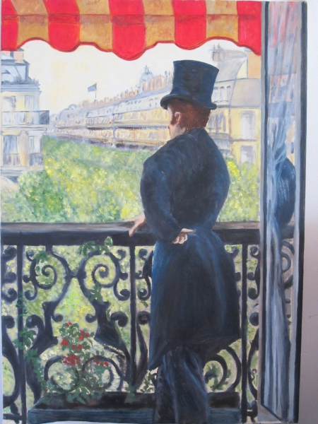 Homme au balcon Boulevard Hausmann Gustave Caillebotte XIXème